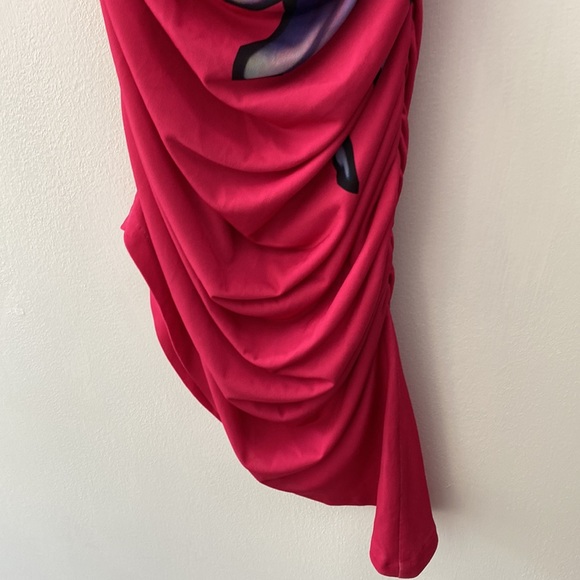 NWT Zara Side Flower Pink Draped Dress, Size S - Picture 11 of 15